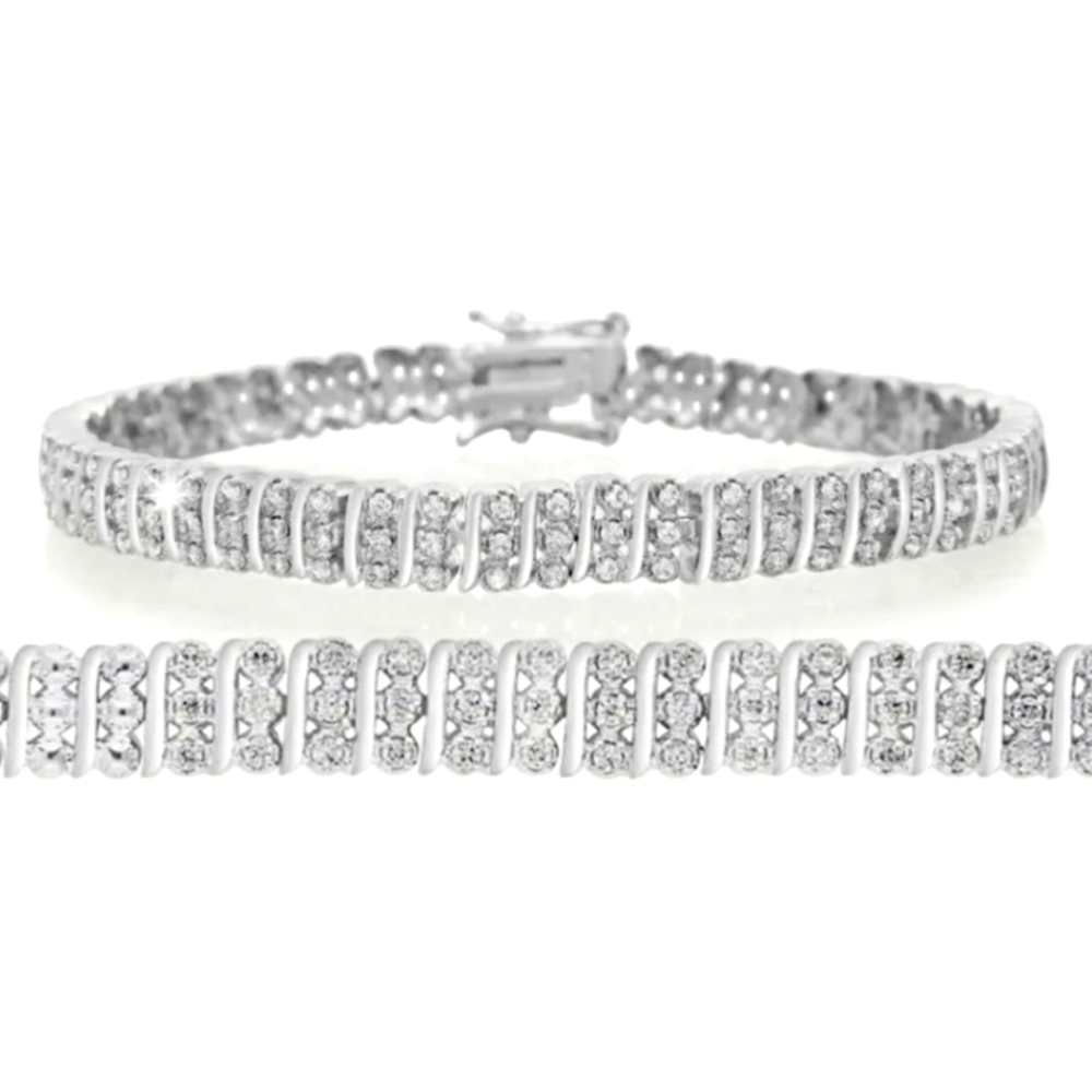 1ct Three Row Diamond Bracelet. Bold Three-Row. Beautiful New Blowout Diamond Br